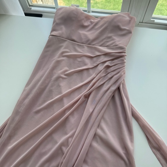 Azazie Blush Pink Maxi Dress - Picture 9 of 11